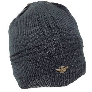 Men's Warm Winter Beanie Hat, Dark Grey